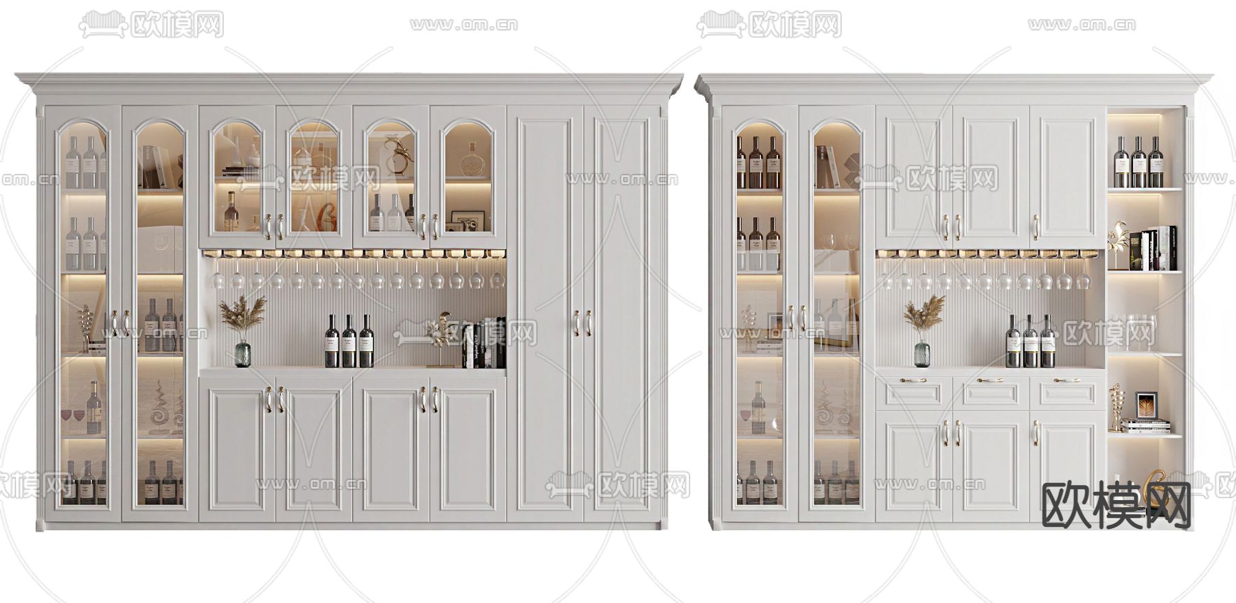 美式酒柜su模型下载（渲染图1）