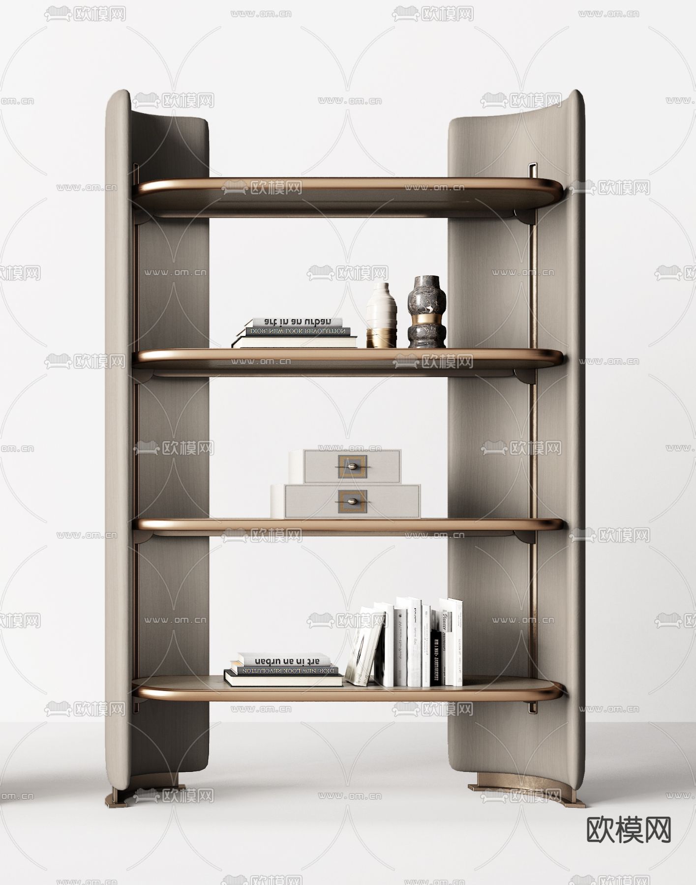 Minotti 现代书架装饰架su模型下载（渲染图4）