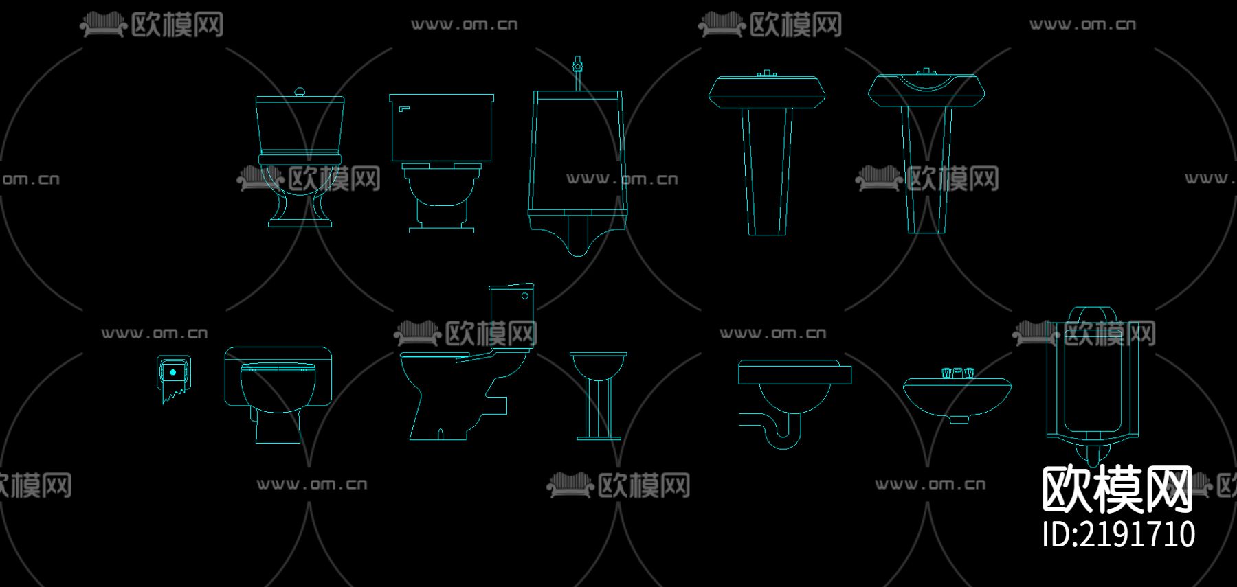 马桶cad图库下载