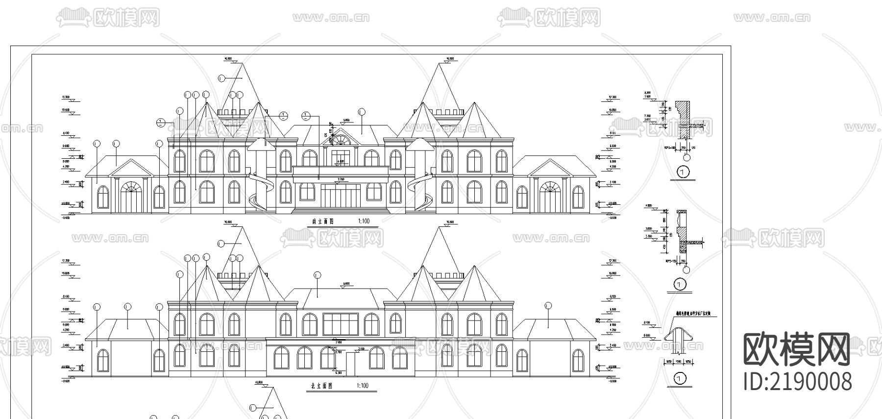 欧式幼儿圆cad施工图下载（渲染图1）