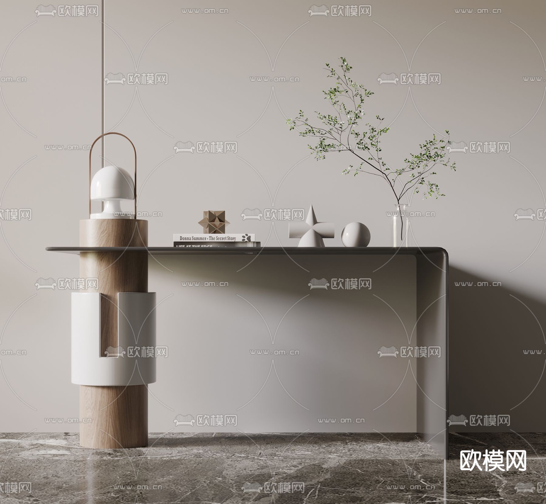 现代简约玄关条案3d模型