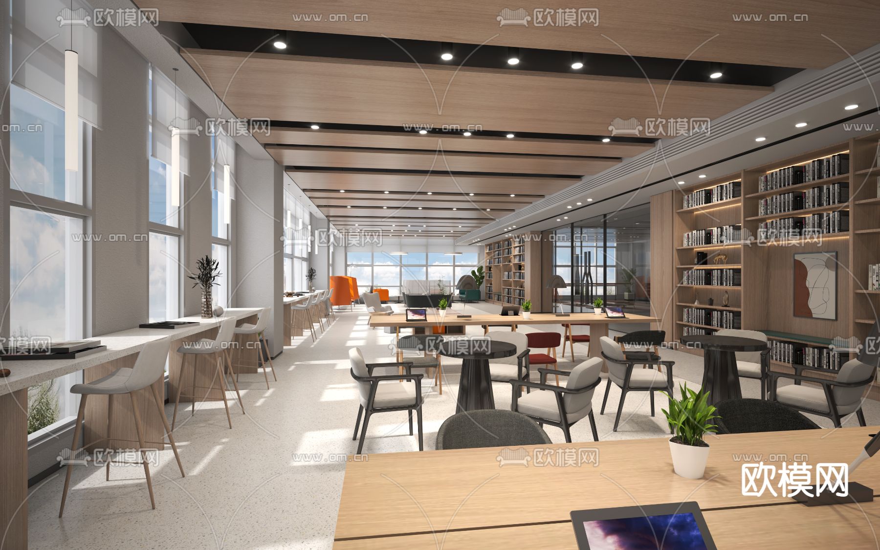 现代公共休息区su模型下载（渲染图4）
