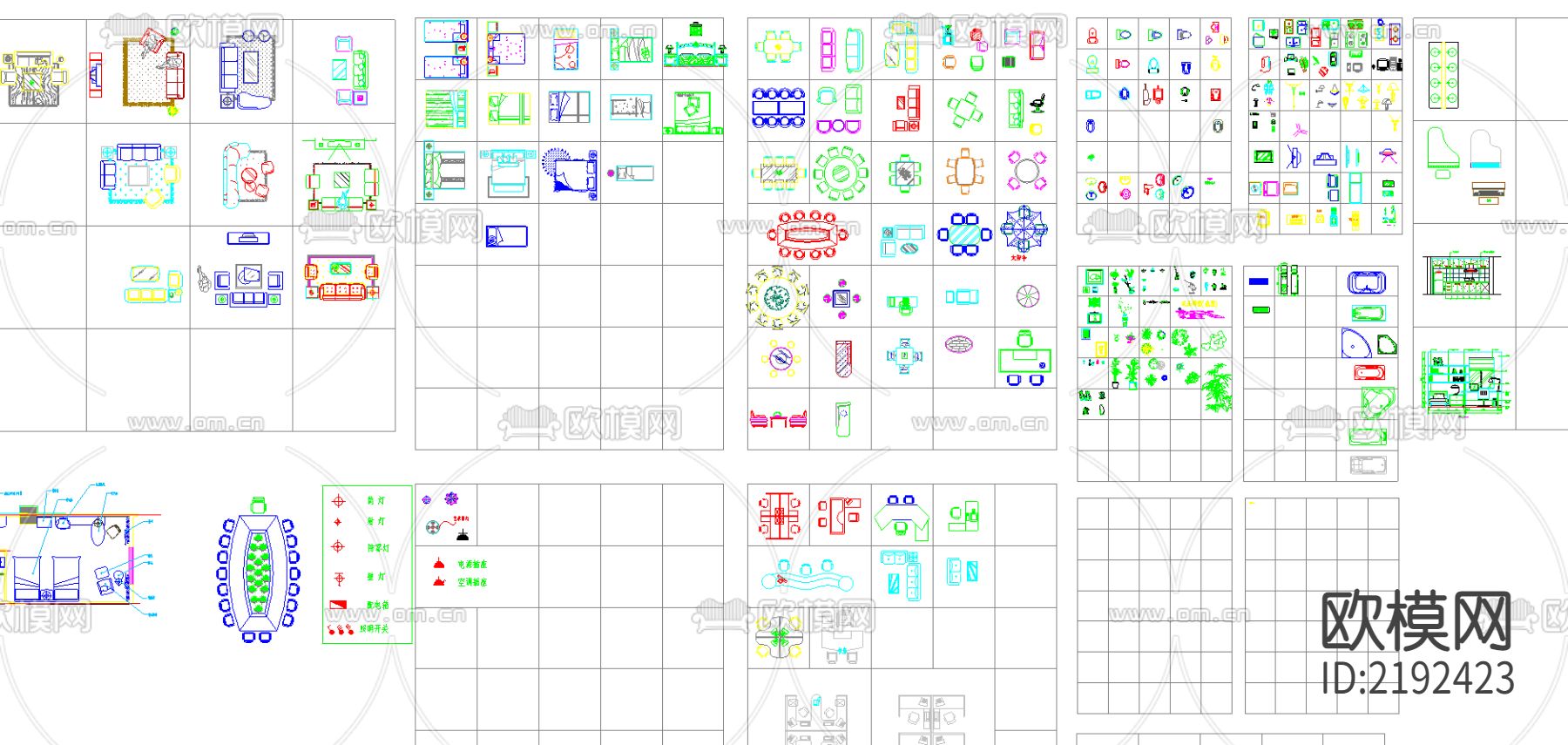室内图块cad图库下载（渲染图2）