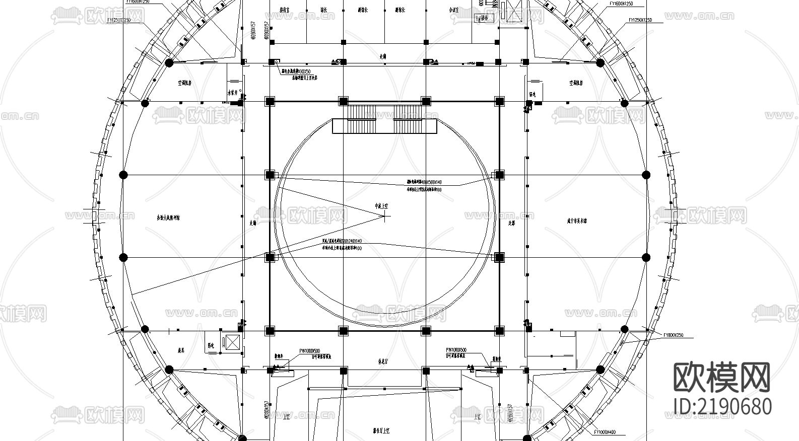 9887平米省博物馆建筑方案CAD施工图下载（渲染图5）