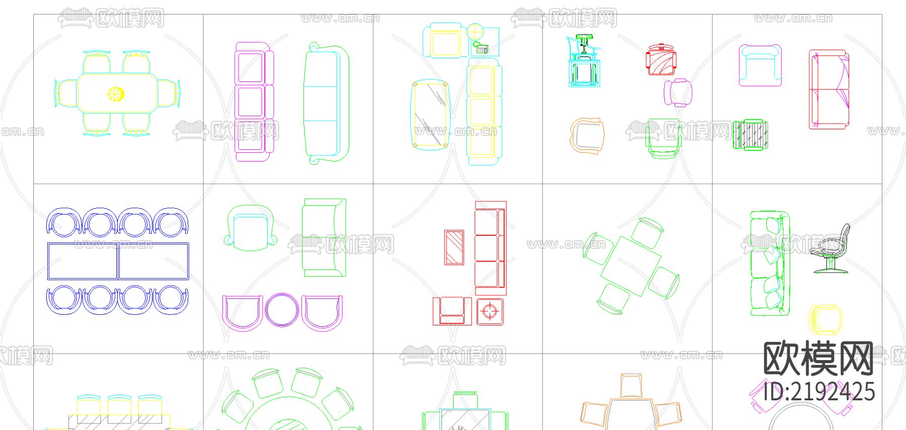 室内图块cad图库下载（渲染图2）