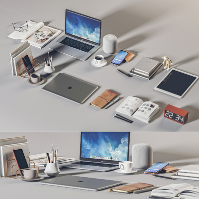  现代办公用品su模型 