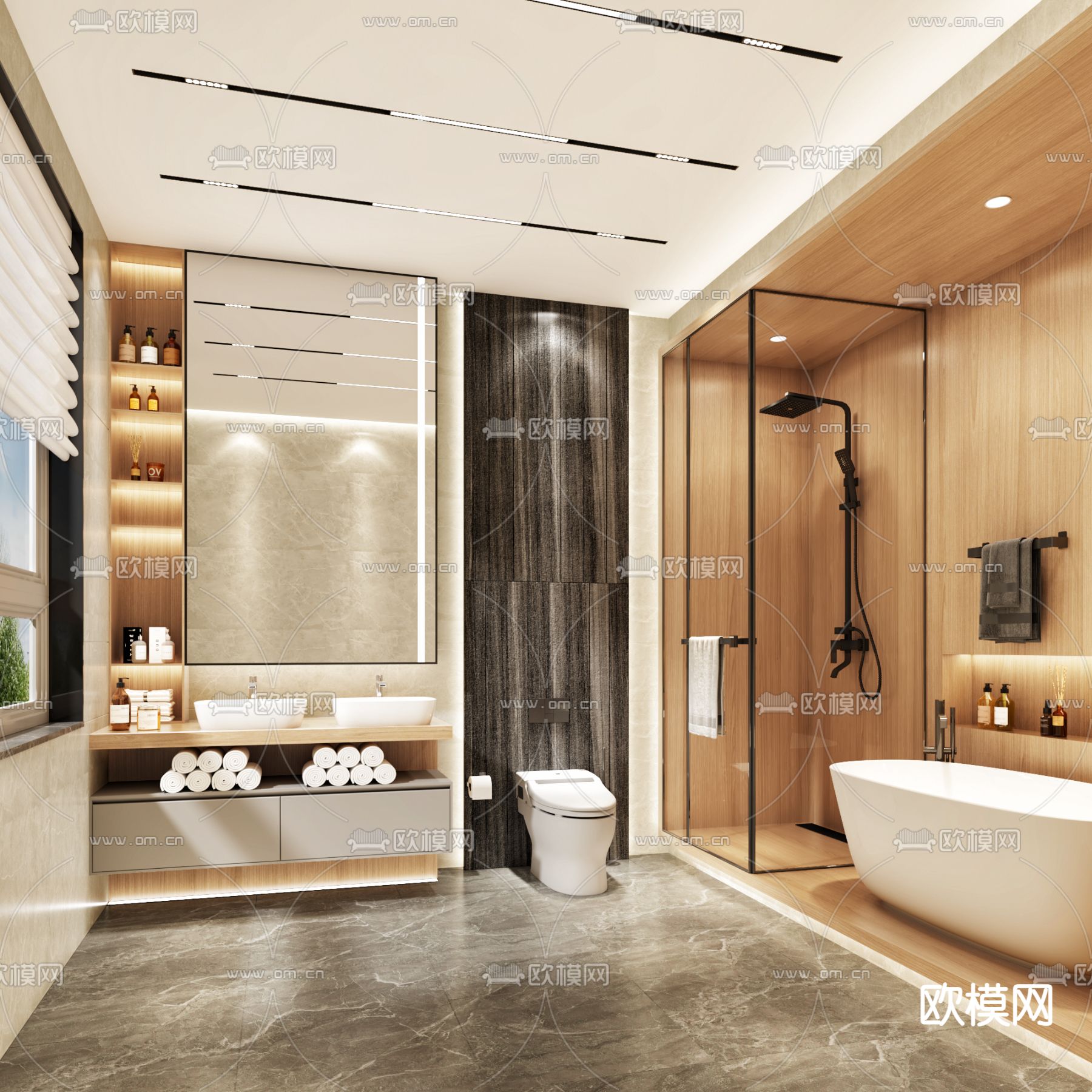 现代卫生间卫浴3d模型下载