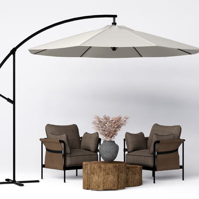  现代遮阳伞户外椅su模型 