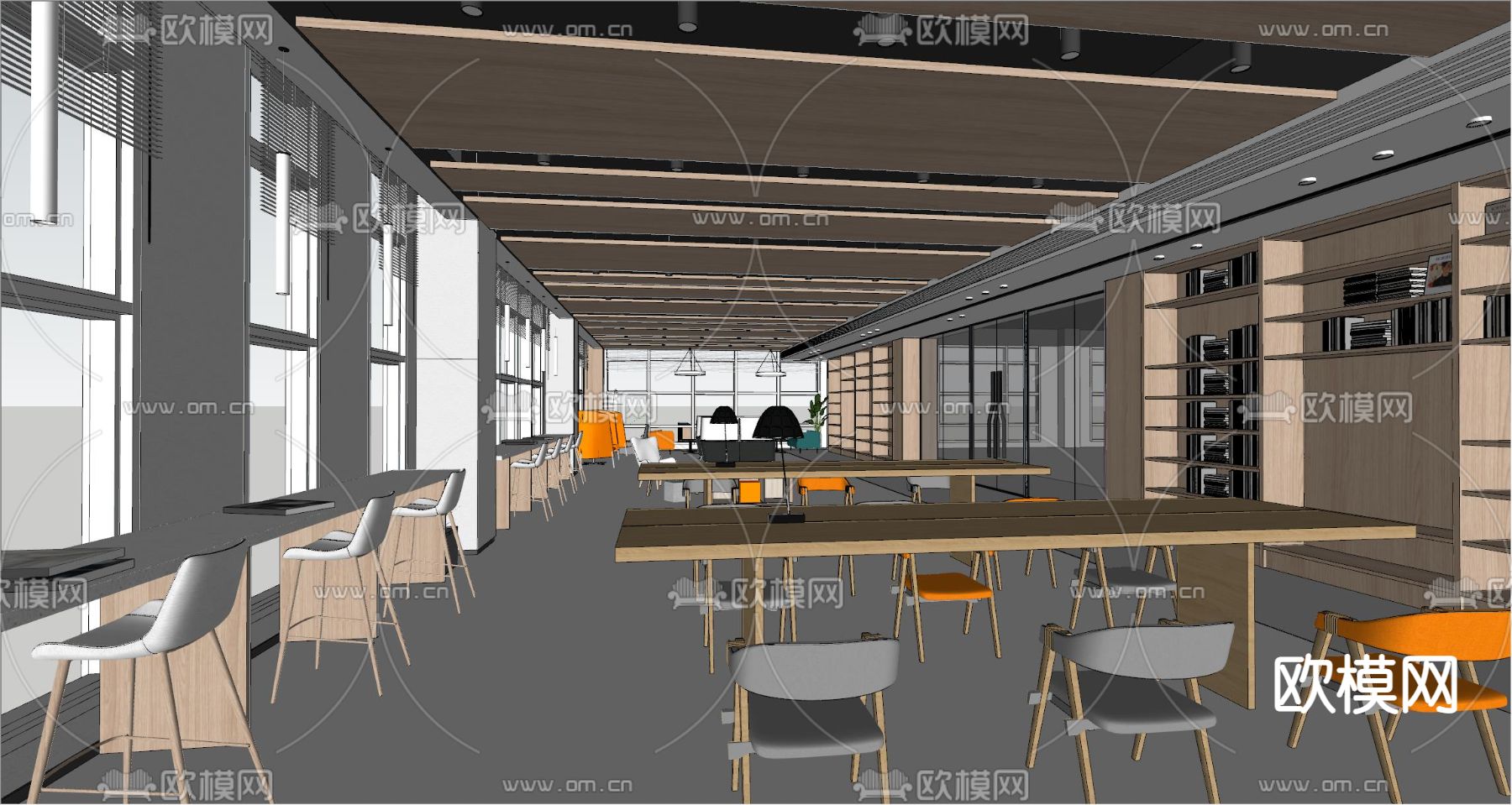 现代公共休息区su模型下载（渲染图3）