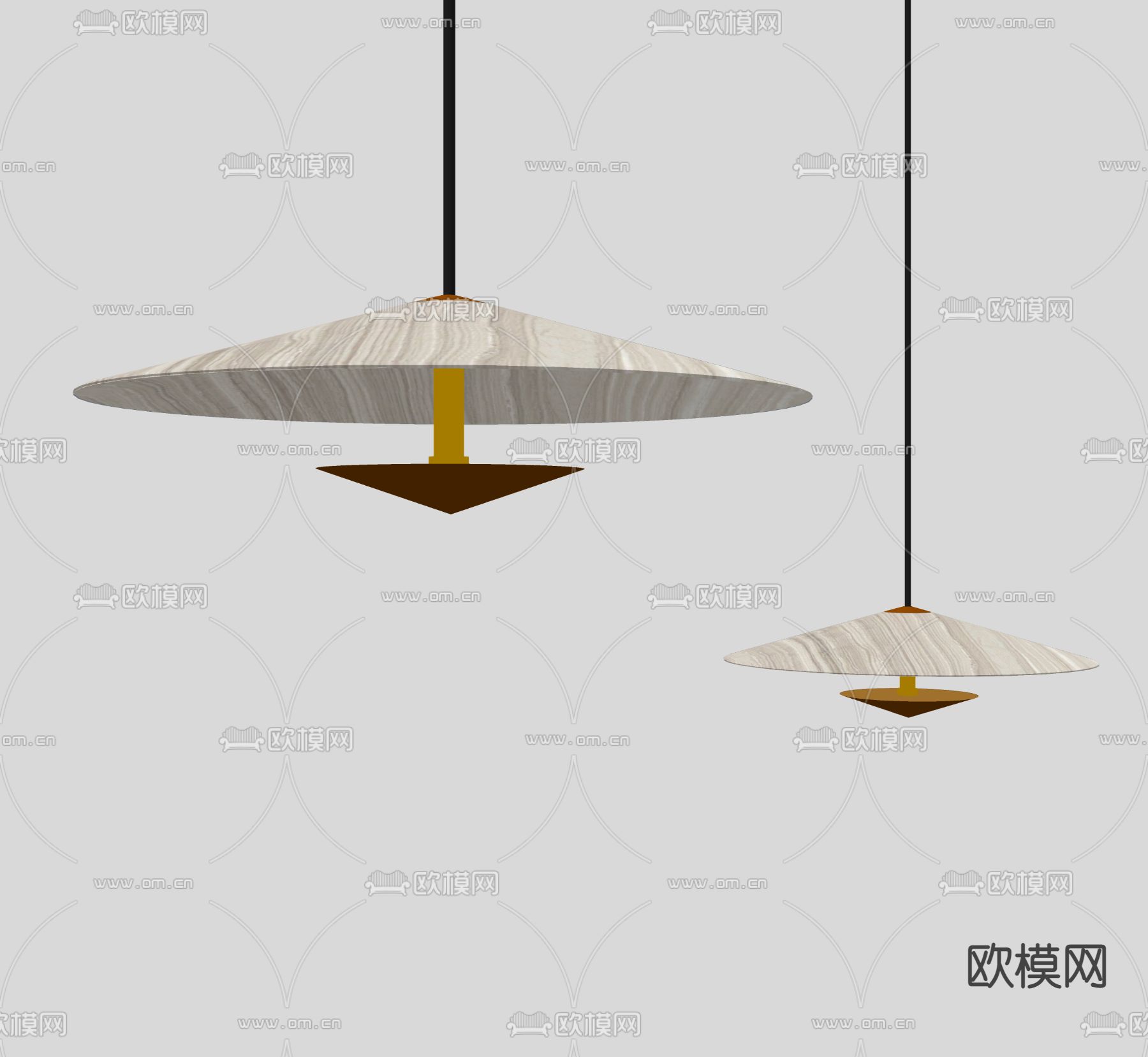 侘寂简约吊灯su模型下载（渲染图2）