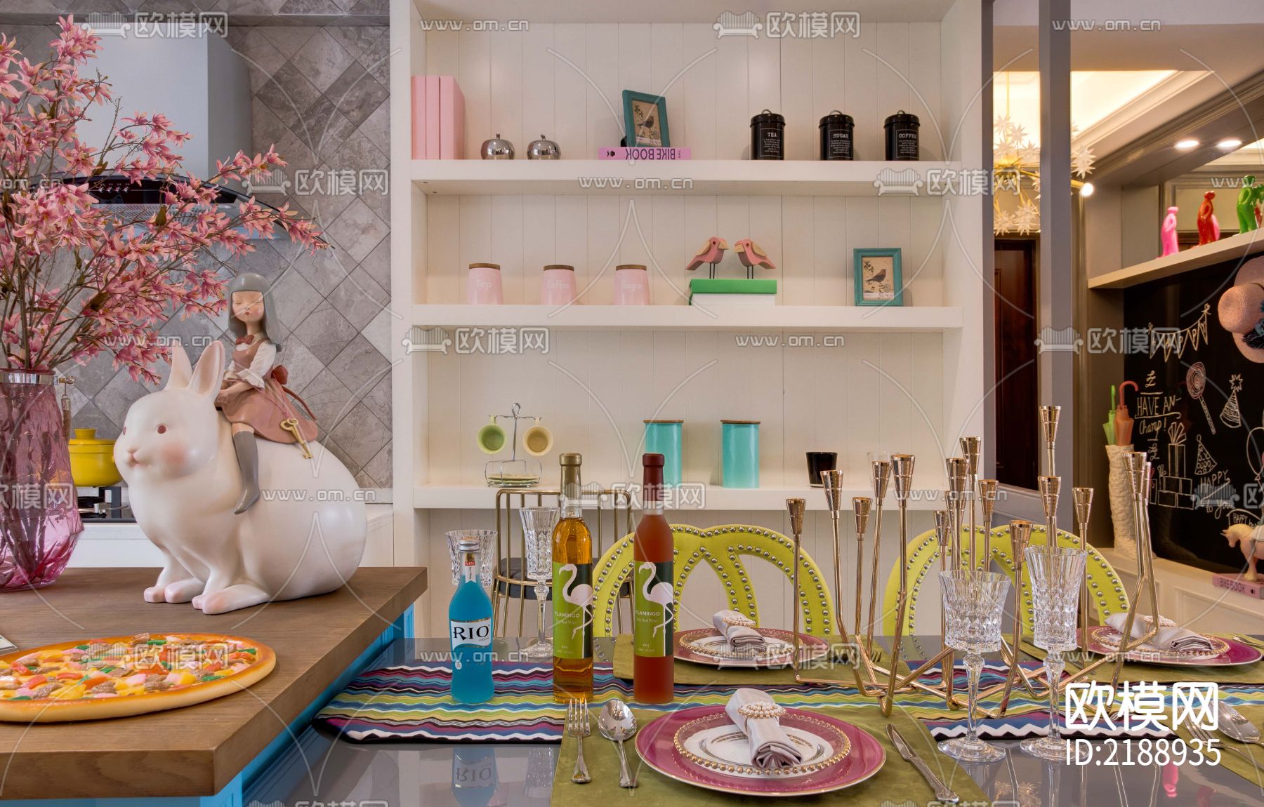 欧式大平层豪宅CAD平面图下载（渲染图7）