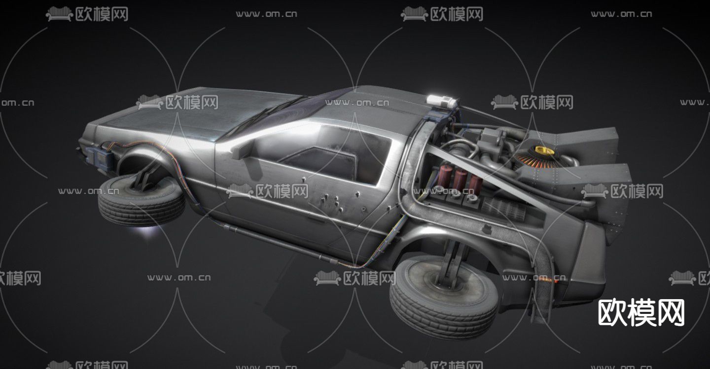 工业风赛博朋克风汽车载具免费3d模型下载（渲染图1）