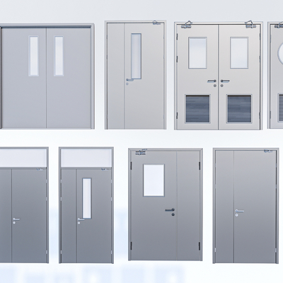  现代安全逃生门消防器材su模型 