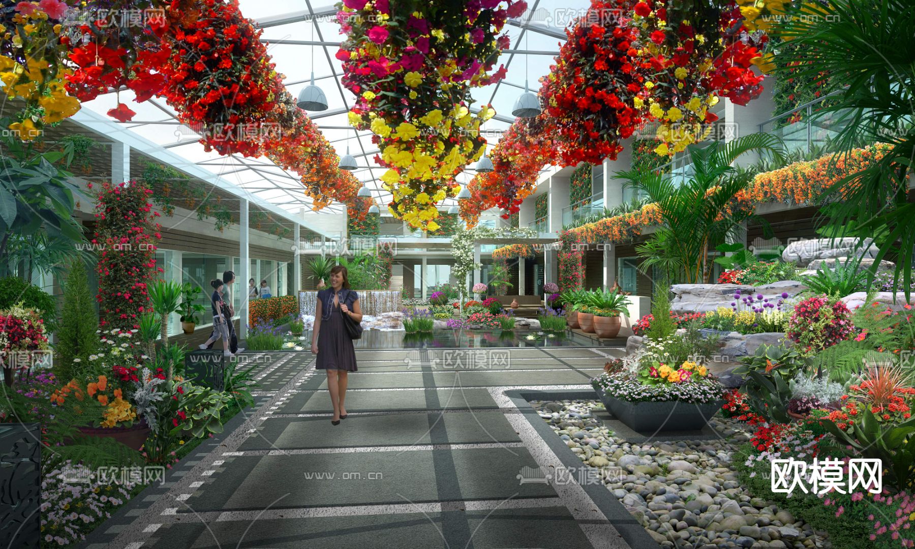 现代植物园景观psd下载