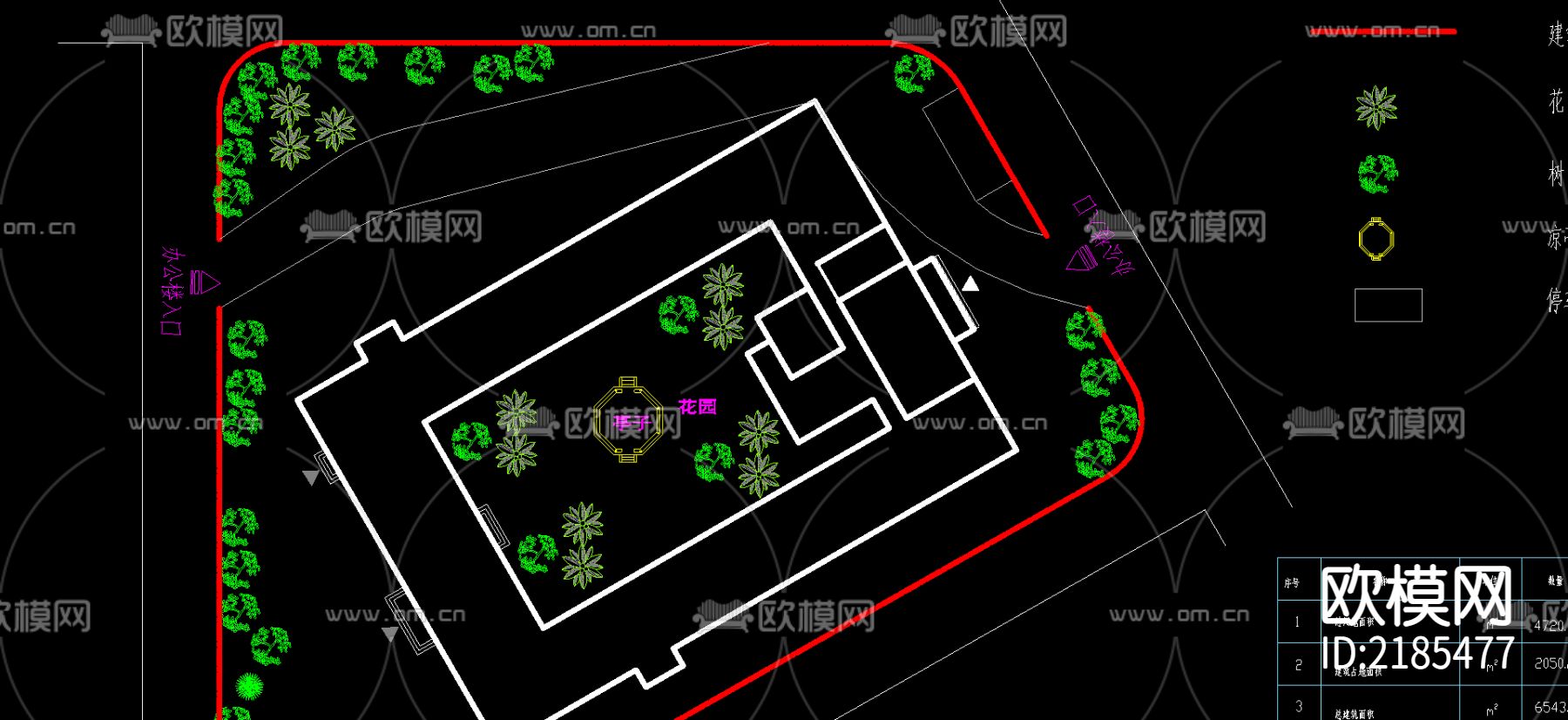 花园平面布置CAD施工图下载（渲染图2）