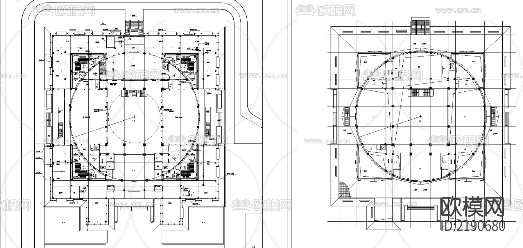 9887平米省博物馆建筑方案CAD施工图下载（渲染图4）