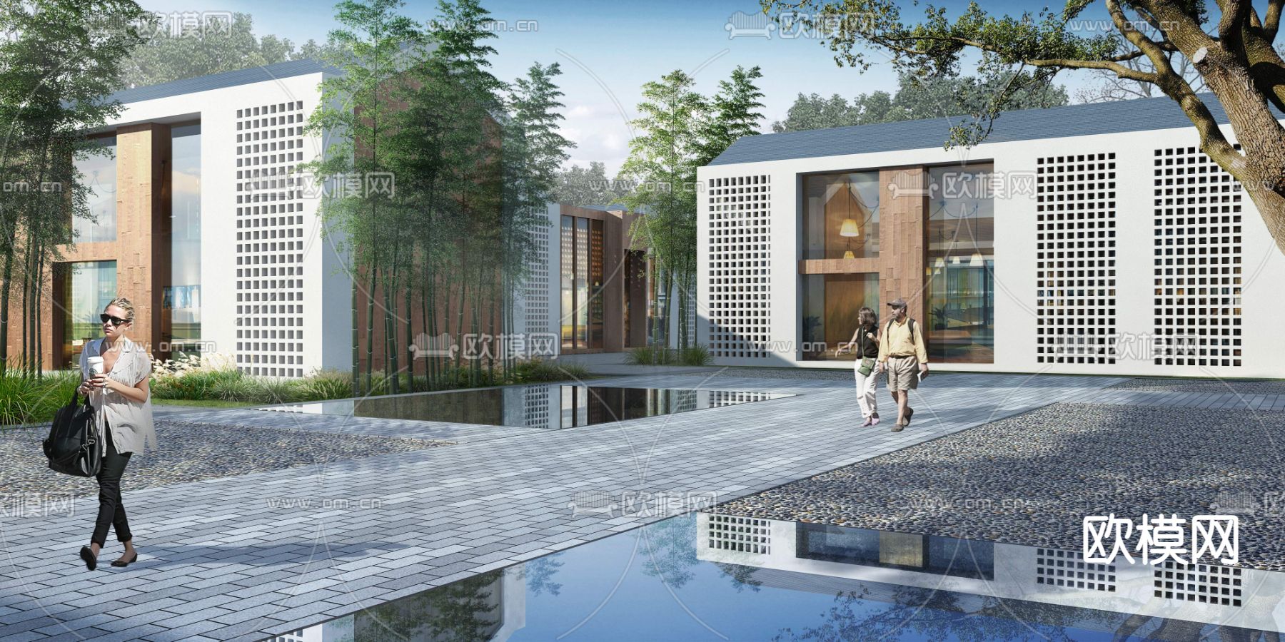 现代广场景观psd下载