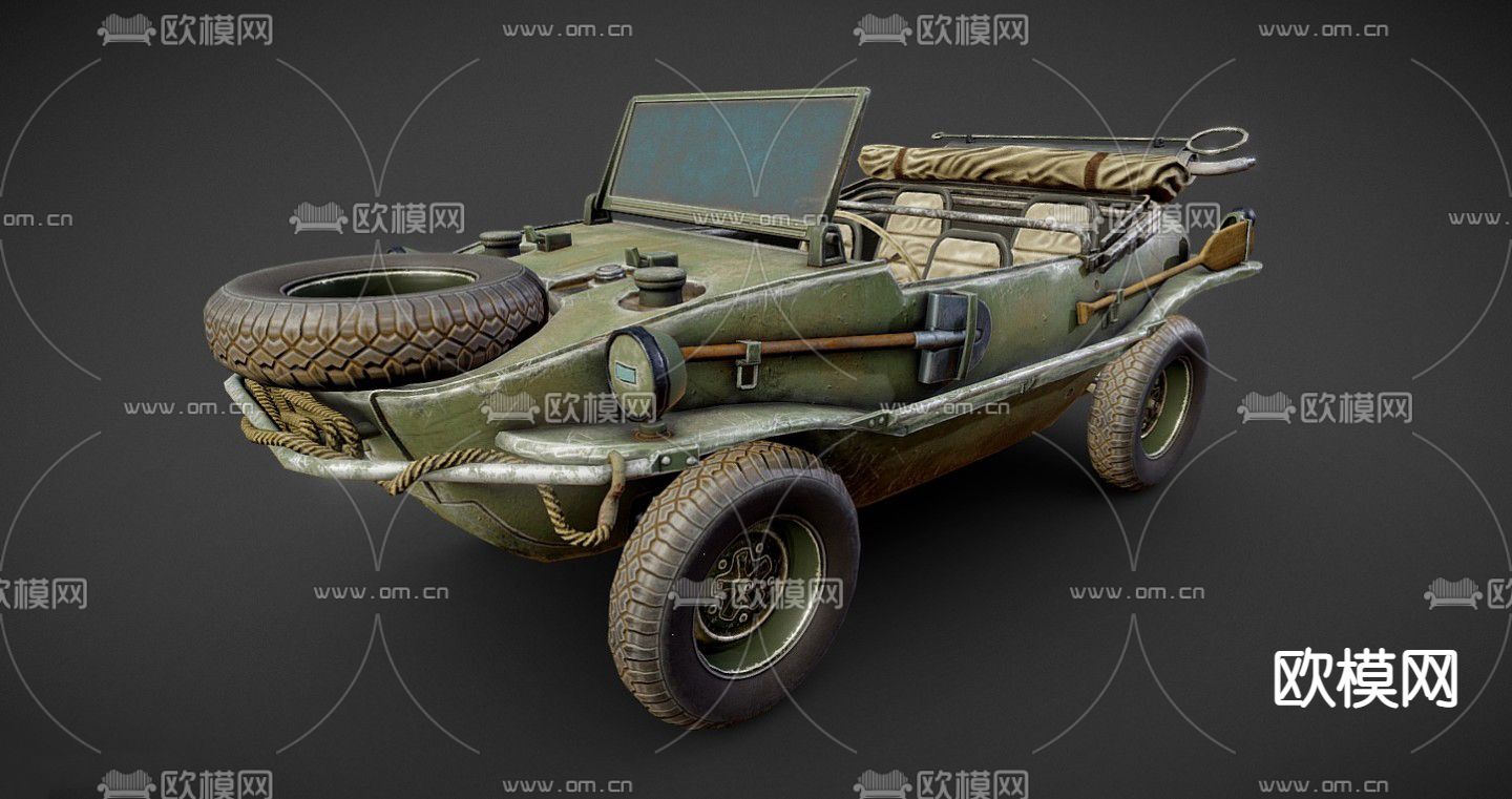 工业风赛博朋克风汽车载具免费3d模型下载（渲染图3）