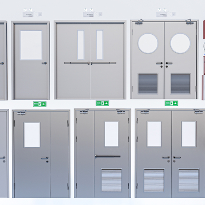  现代安全逃生门消防器材su模型 