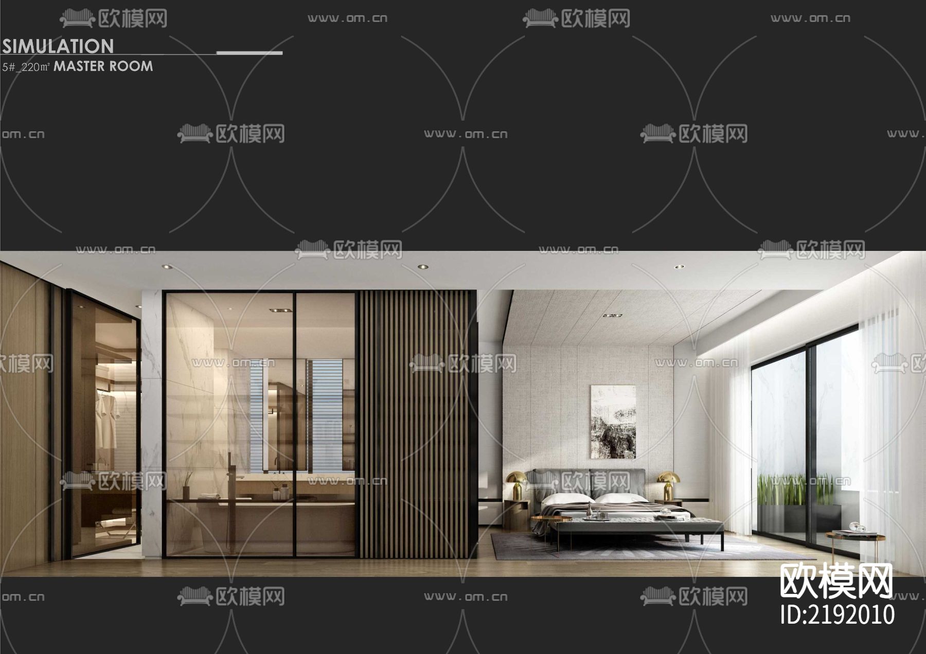 郑州融创中原壹号院样板房CAD施工图下载（渲染图3）