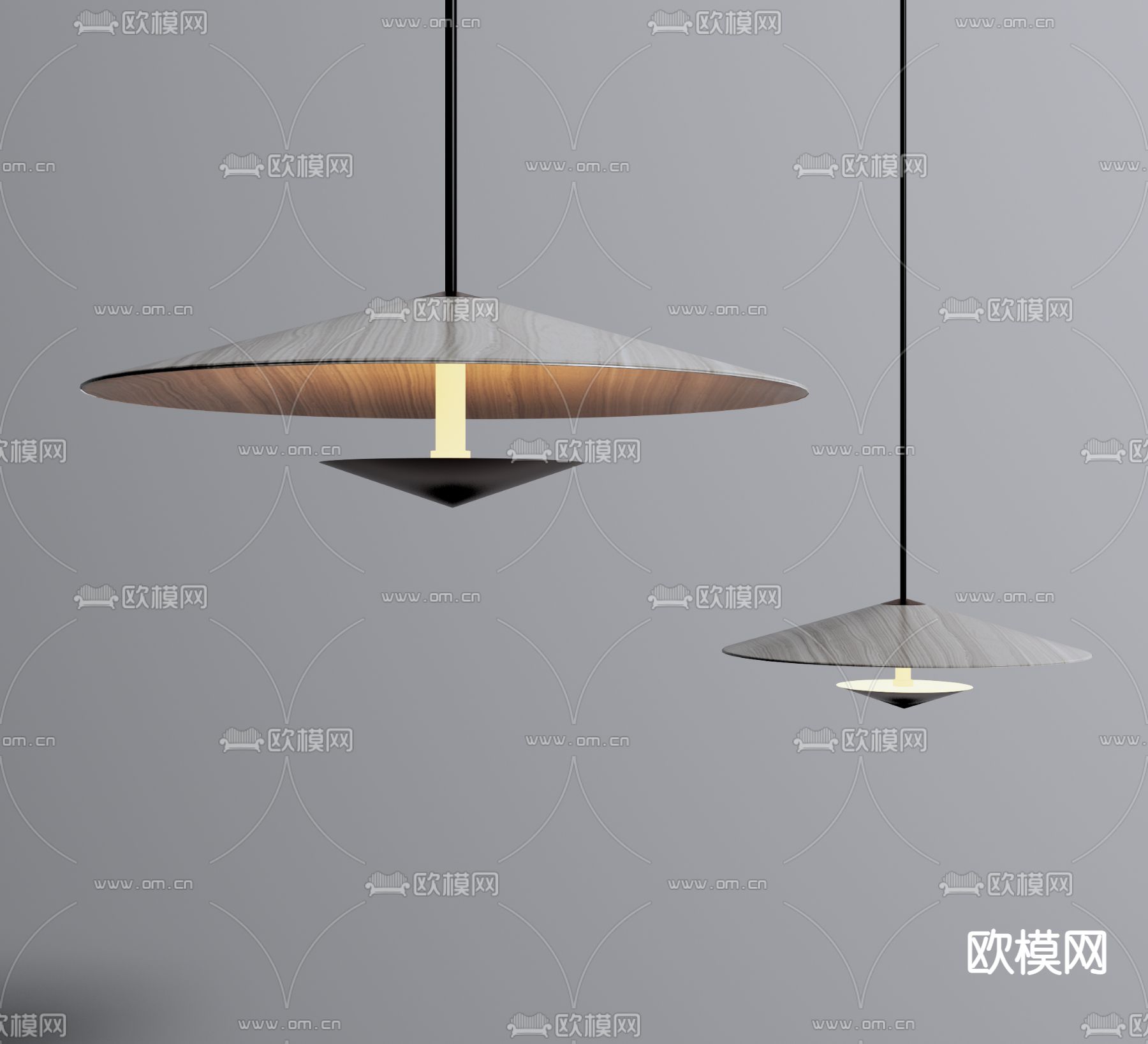 侘寂简约吊灯su模型下载（渲染图1）