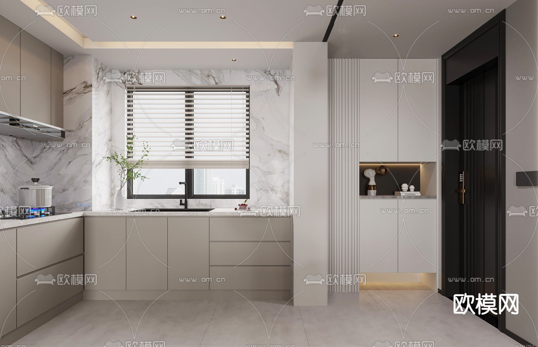 现代简约客厅餐厅3d模型