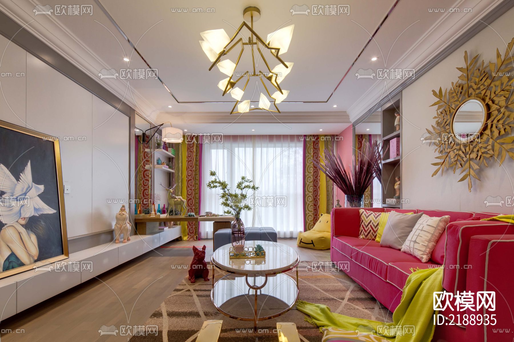 欧式大平层豪宅CAD平面图下载（渲染图9）