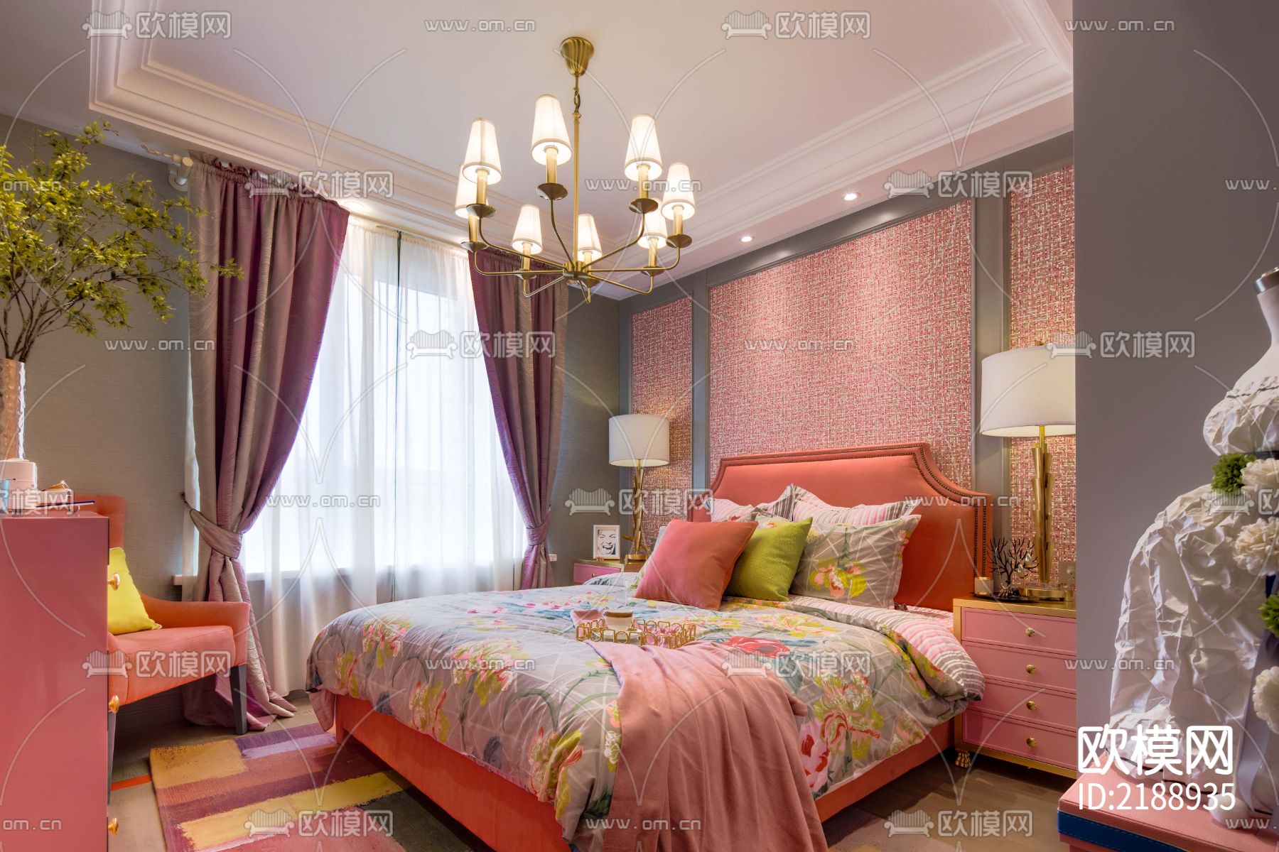 欧式大平层豪宅CAD平面图下载（渲染图3）