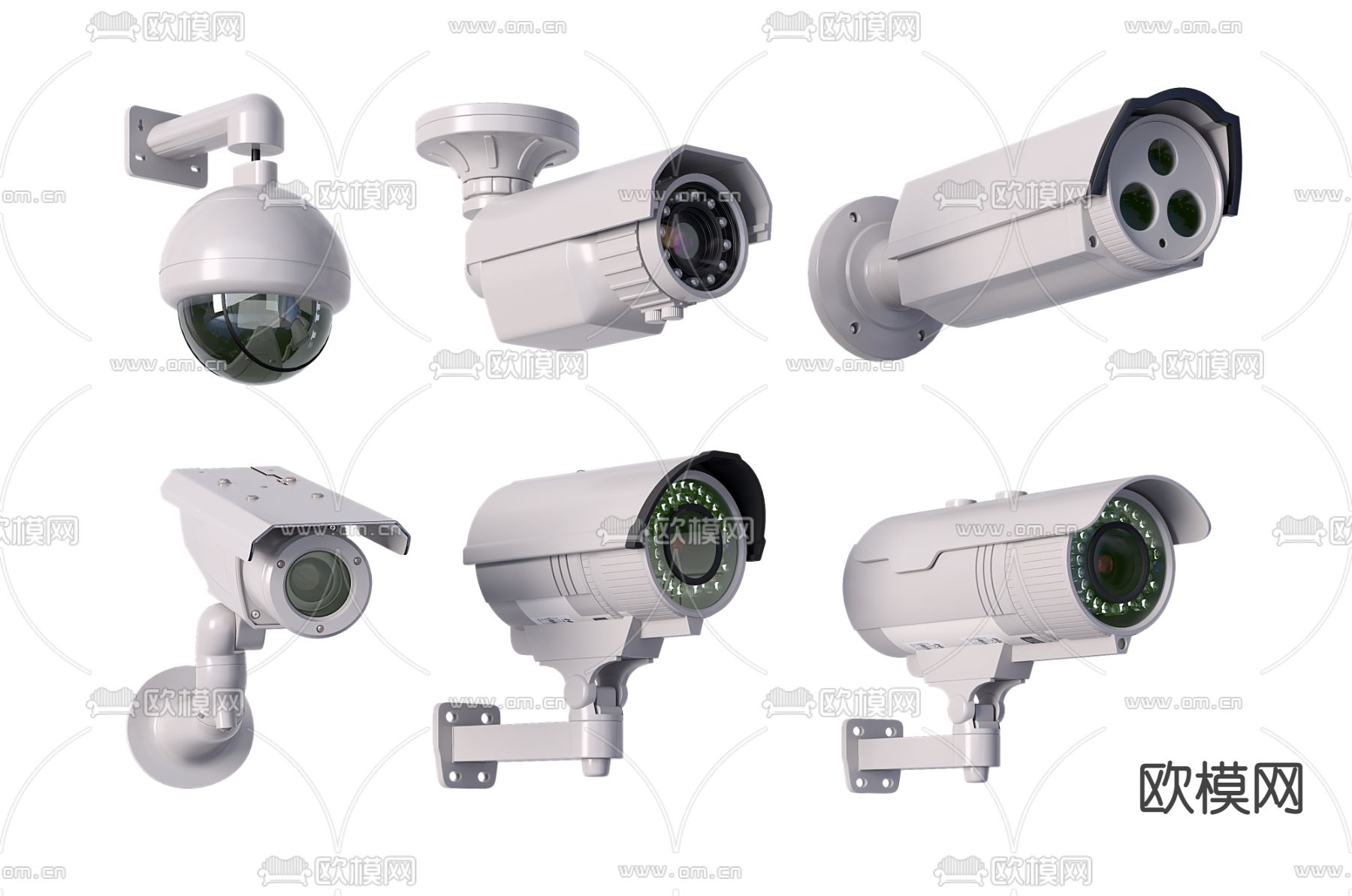 现代监控摄像头su模型下载（渲染图1）