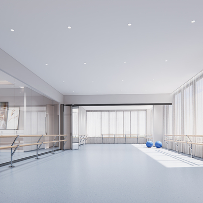  现代舞蹈室su模型 