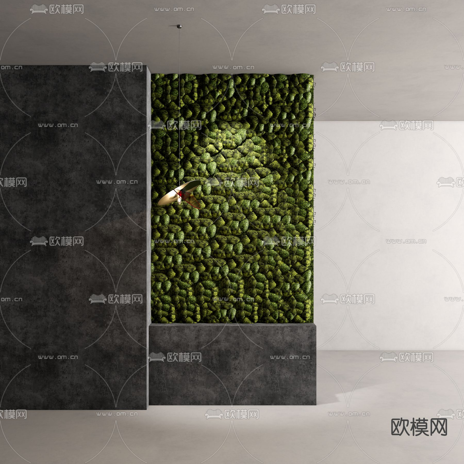 现代绿植墙su模型