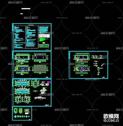 服务中心给排水cad施工图下载（渲染图1）