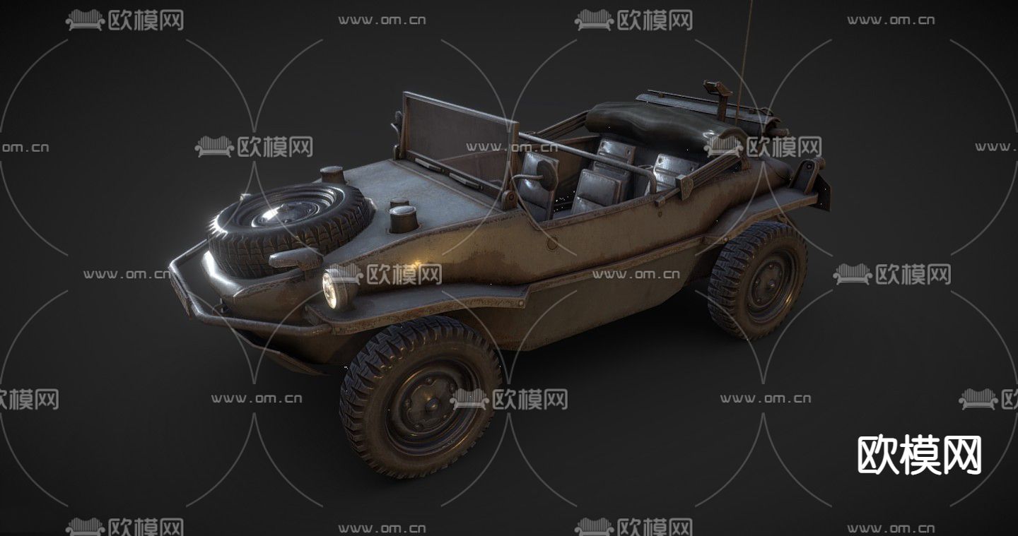 工业风赛博朋克风汽车载具免费3d模型下载（渲染图2）