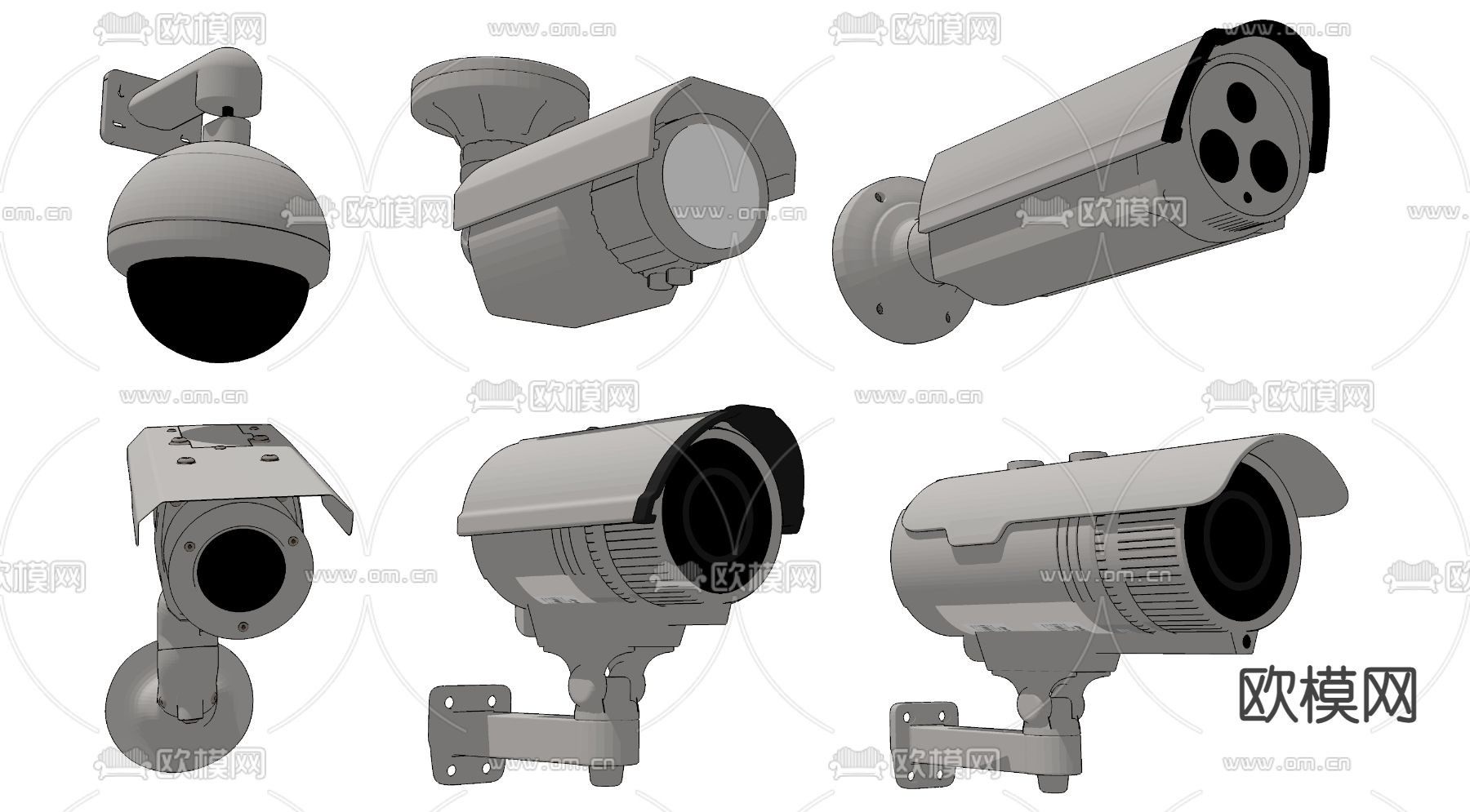 现代监控摄像头su模型下载（渲染图2）