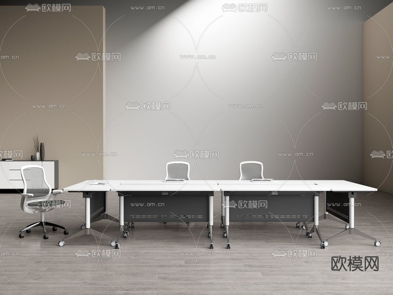 现代办公培训桌椅3d模型下载