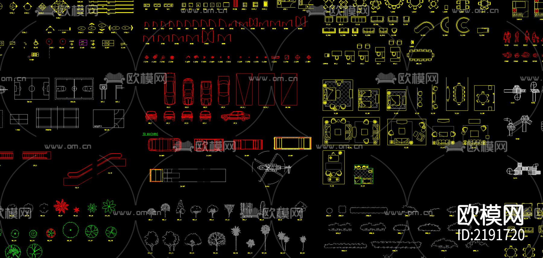 园林建筑综合模块CAD施工图下载（渲染图2）