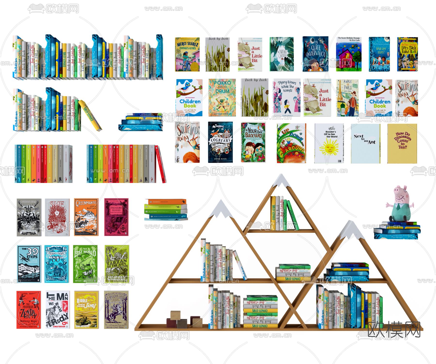 现代儿童书籍3d模型下载