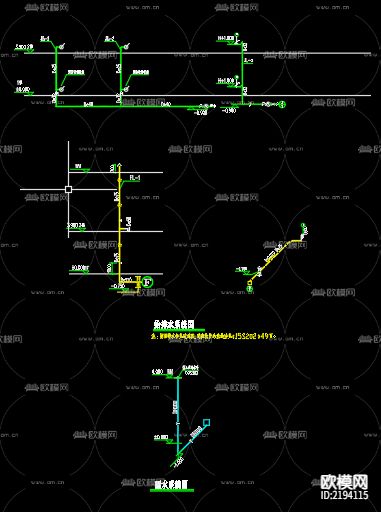 服务中心给排水cad施工图下载（渲染图4）