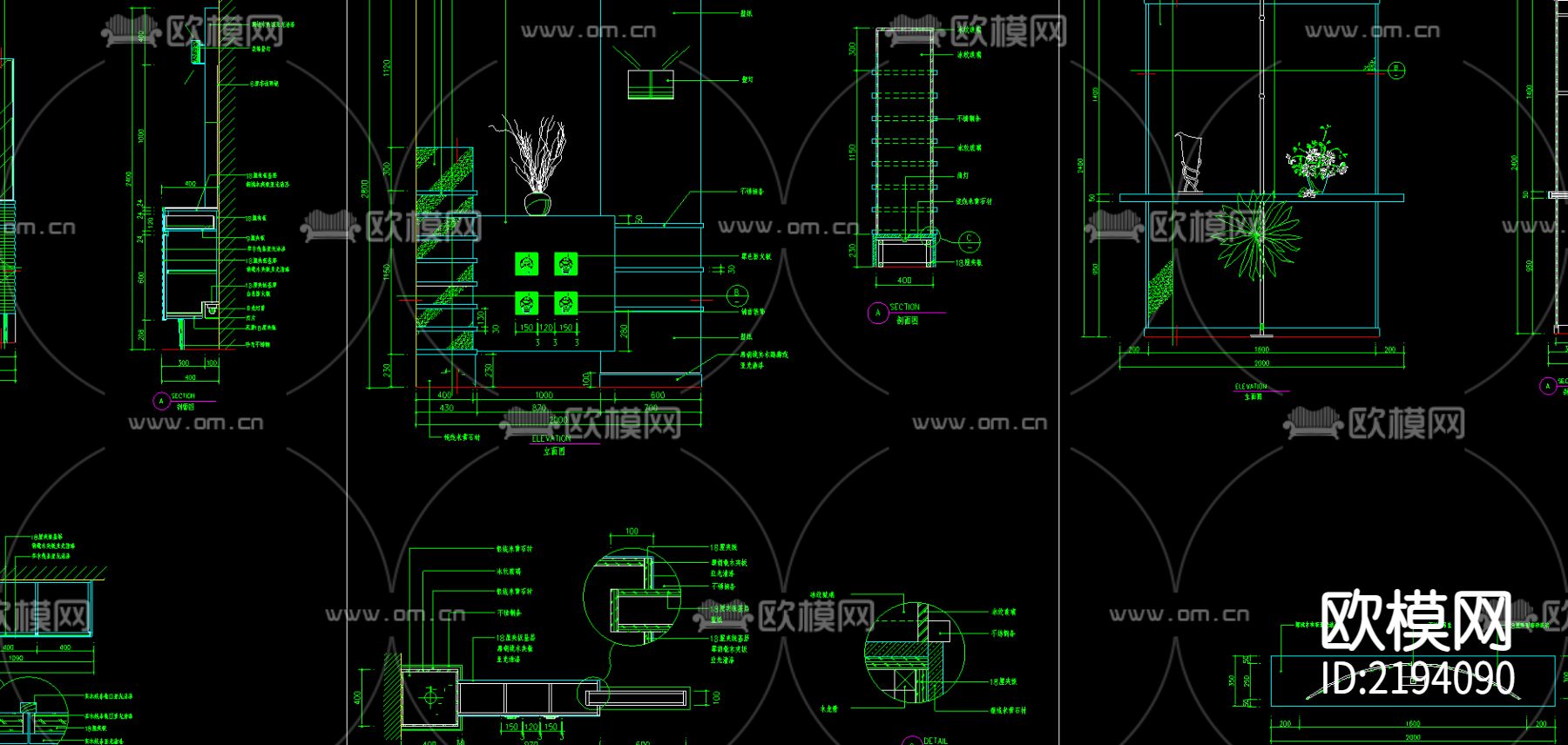 室内玄关cad图库下载（渲染图4）