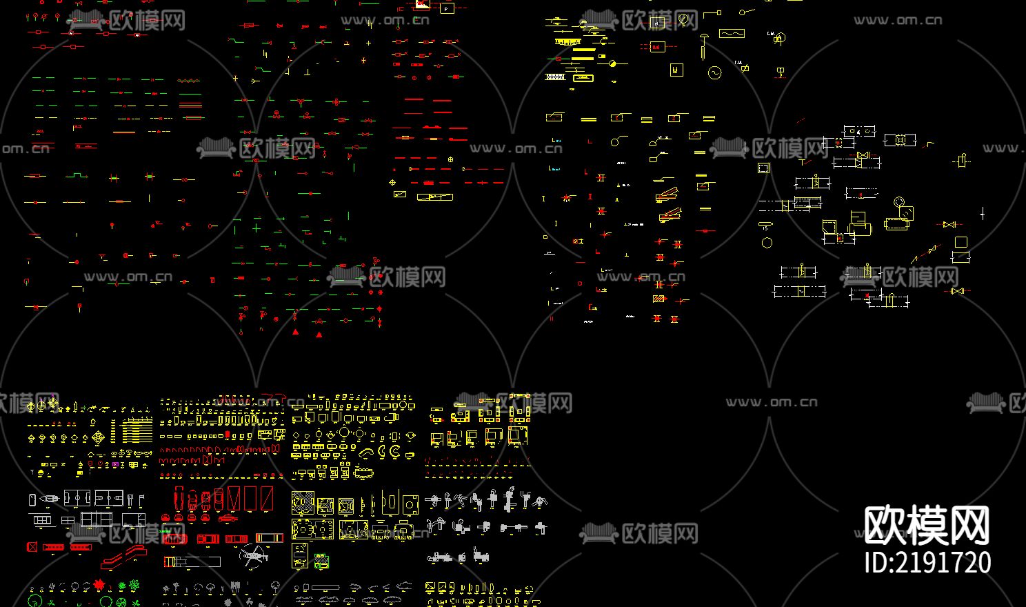 园林建筑综合模块CAD施工图下载（渲染图1）