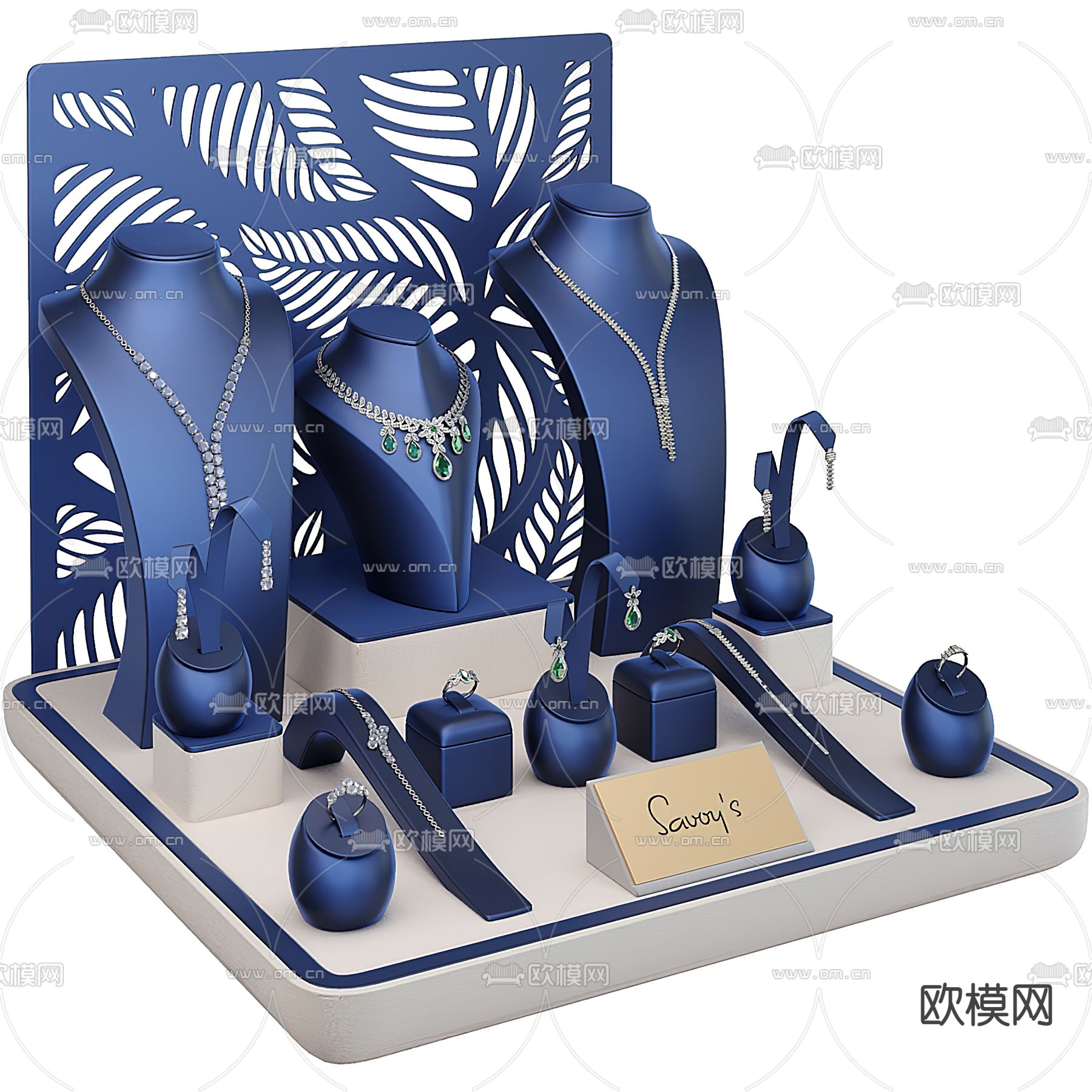 现代珠宝展示柜3d模型下载（渲染图2）
