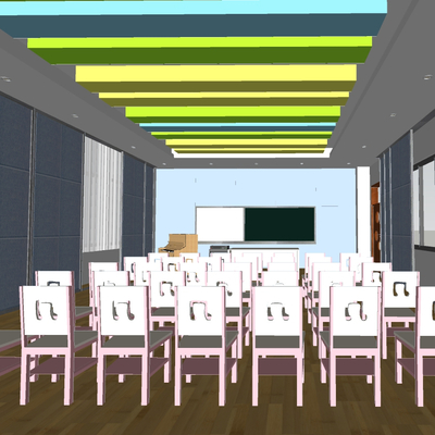  现代音乐教室su模型 