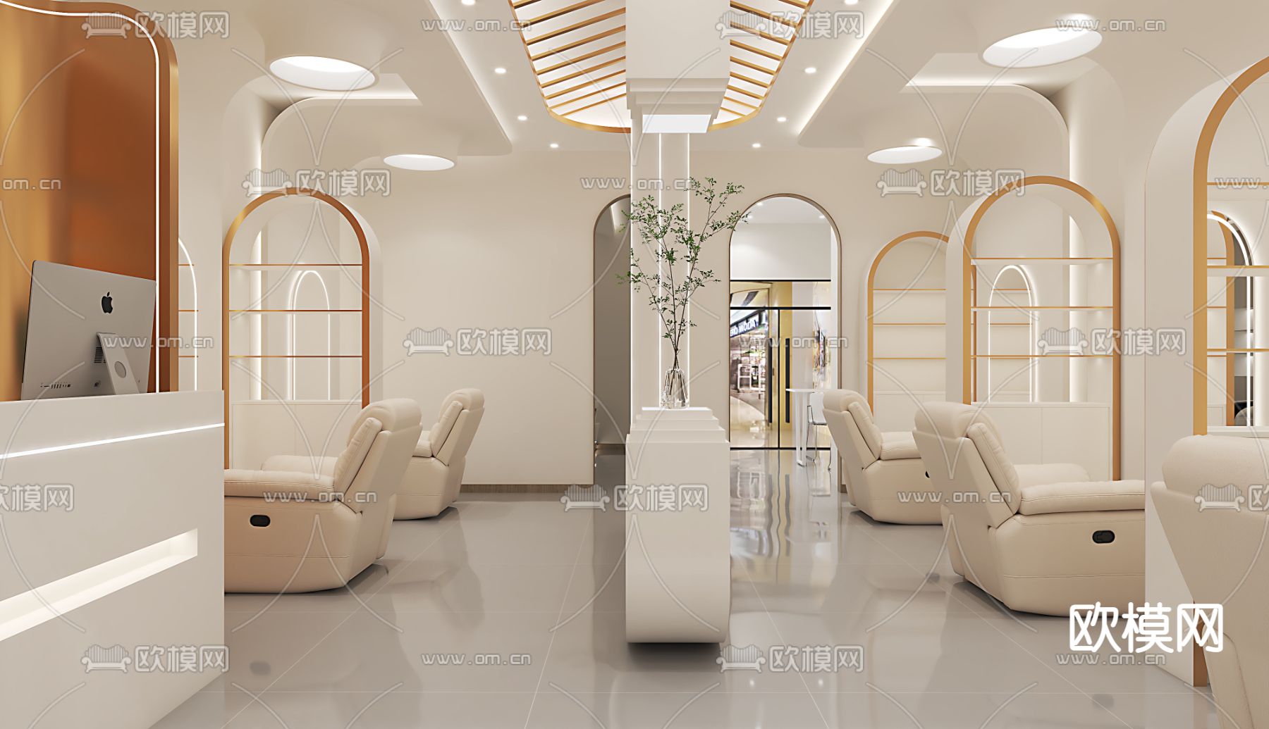 现代养生馆3d模型下载（渲染图3）