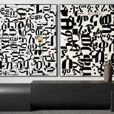 现代抽象装饰画su模型