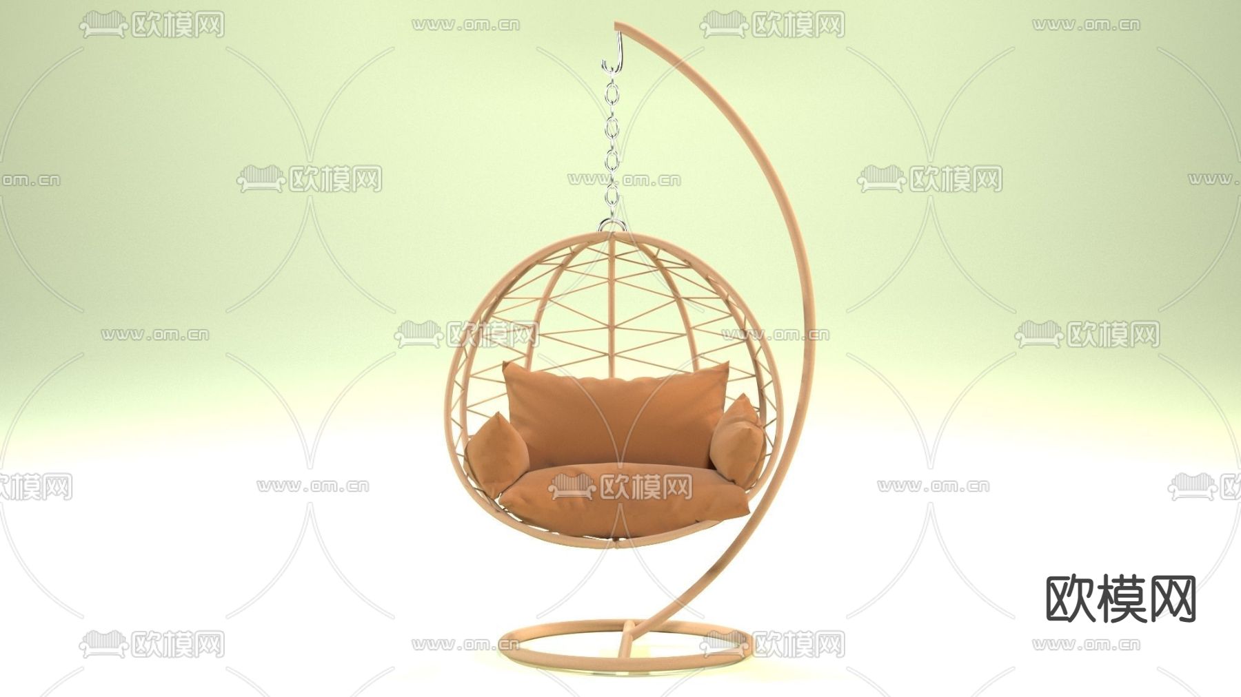 北欧简约金属布艺吊椅免费3d模型下载
