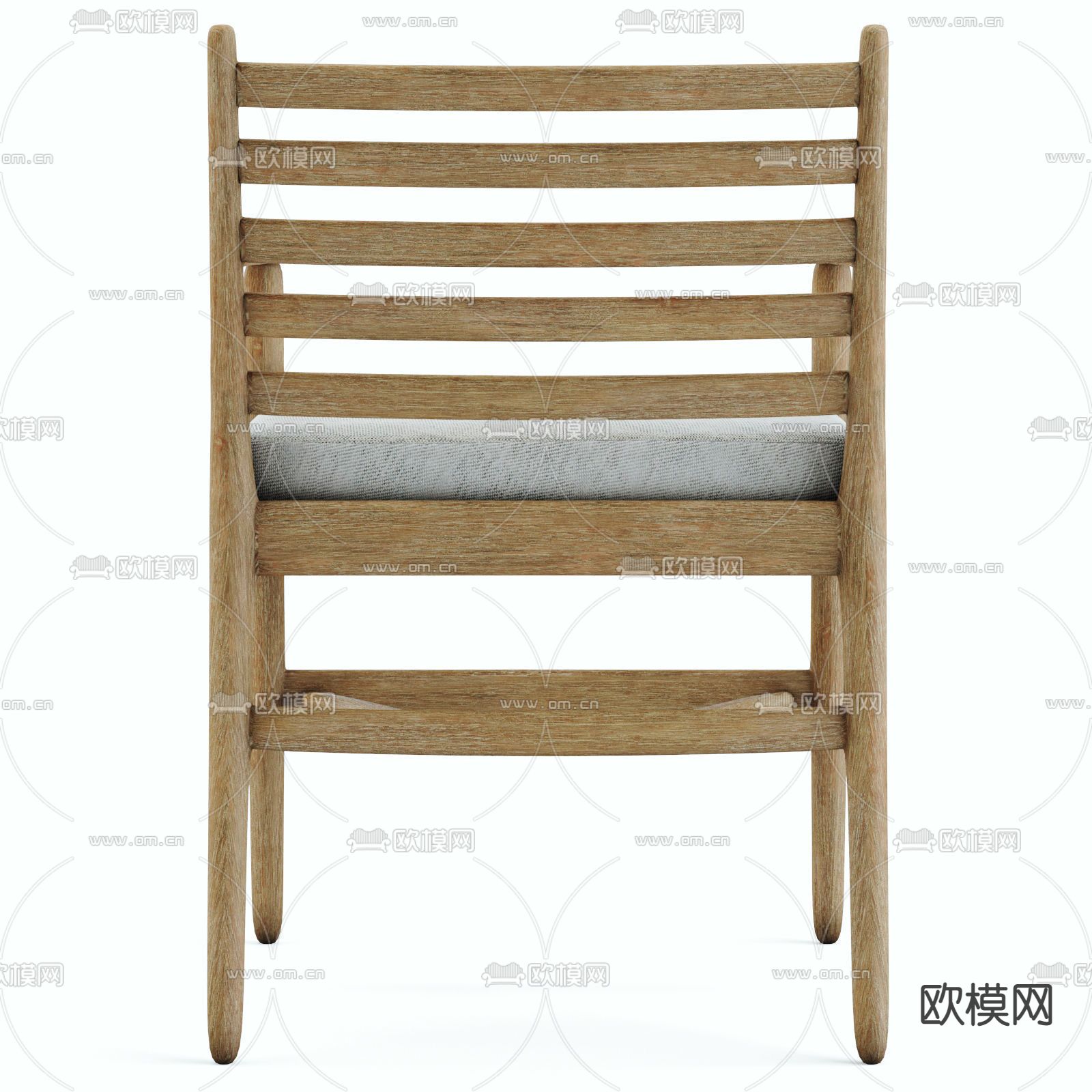 北欧原木扶手户外椅3d模型下载（渲染图4）