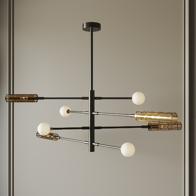 现代轻奢吊灯su模型