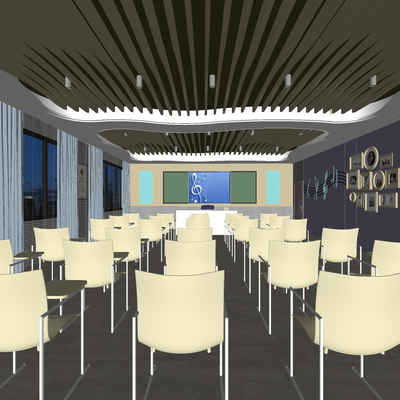  现代音乐教室su模型 