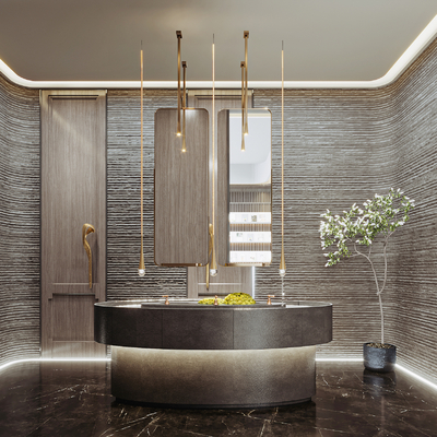  现代公共卫生间su模型 