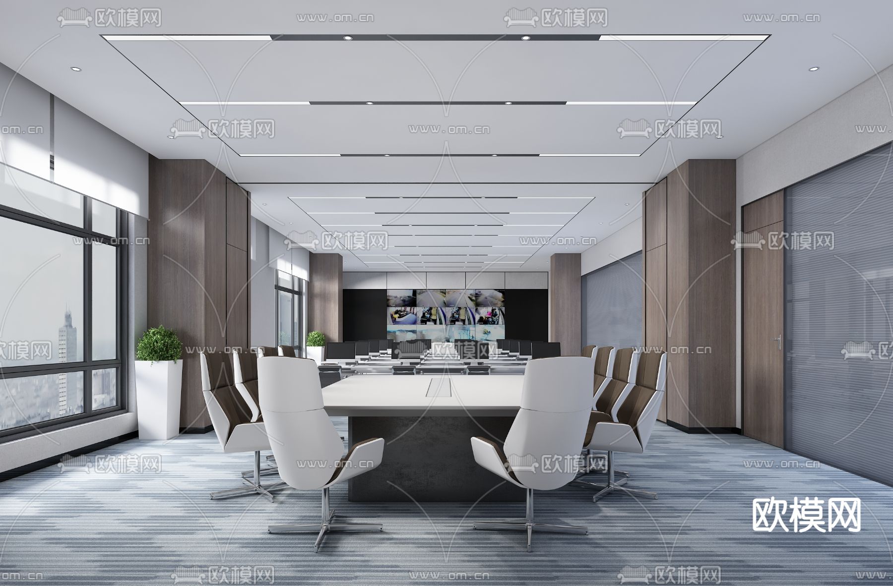 现代指挥控制室3d模型下载